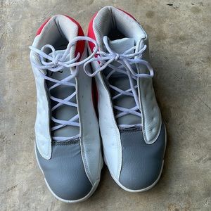 Mens Style Sneakers White/Gray/Red Size 10